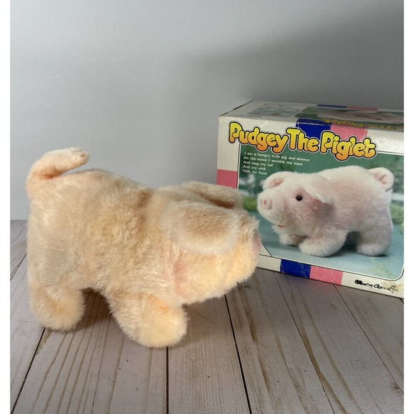 Vtg 1986 "Pudgey the Piglet" Walking & Oinking Toy Iwaya Corp 9" - READ DESCRIPT - Picture 1 of 16